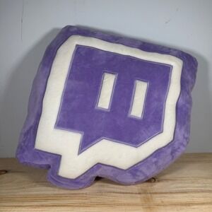 Twitch Glitch Logo Plush Pillow Purple White Gaming Streamer Decor
